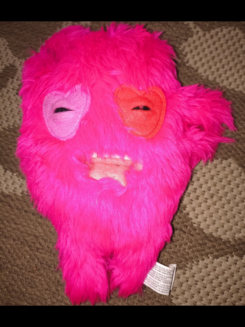 Bright Hot Pink Plush Monster Toy